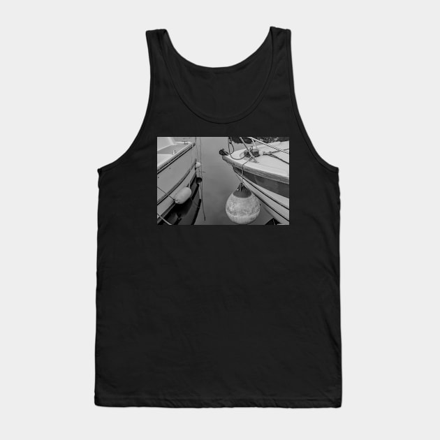 Close up of boats moored on the River Thurne, Norfolk Broads Tank Top by yackers1